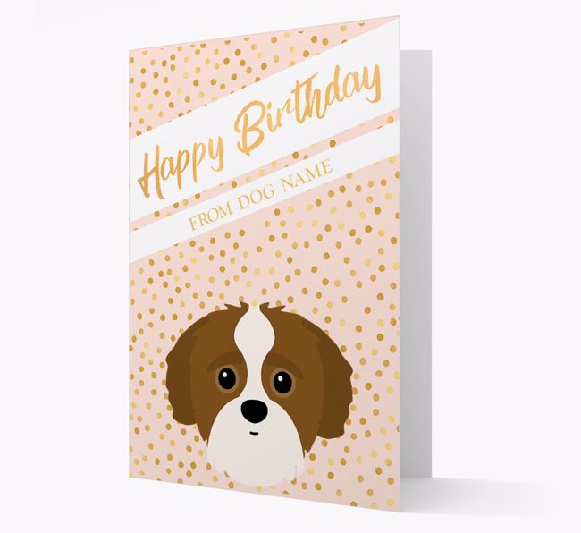 Personalised 'Happy Birthday' Gold Detail {breedFullName} Card